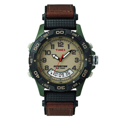 Timex Men's Chronograph Watch - Expedition Combo Beige Dial Nylon Strap | T45181JV