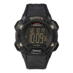 Timex Men's Chronograph Watch - Expedition Shock Black Dial Resin Strap | T49896JV