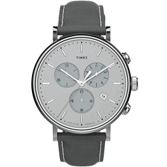 Timex Men's Chronograph Watch - Fairfield Silver Dial Grey Strap | TW2T67500VQ