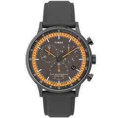 Timex Men's Chronograph Watch - Waterbury Grey Dial Leather Strap | TW2U04900VQ