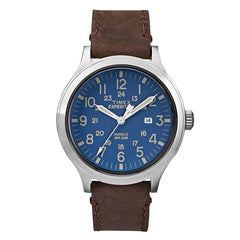 Timex Men's Leather Strap Watch - Expedition Scout Indiglo Light-Up Dial | TW4B06400JV