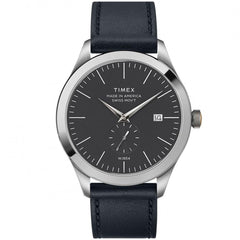 Timex Men's Quartz Watch - American Documents Grey Dial Leather Strap | TW2R82800US