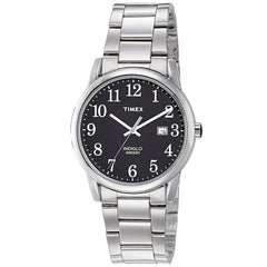 Timex Men's Quartz Watch - Easy Reader Black Dial Stainless Steel Bracelet | TW2R23400