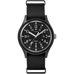 Timex Men's Quartz Watch - MK1 Black Dial Black Nylon Strap | TW2R37400VQ