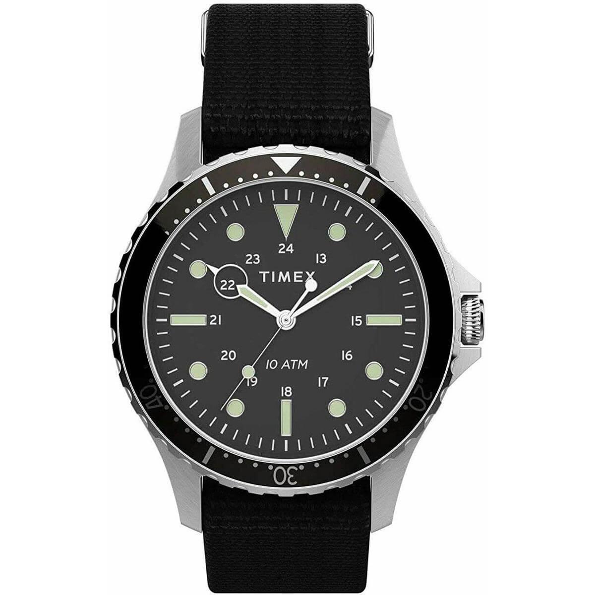 Timex Men's Watch - Harborside Coast Rotating Bezel Black Dial Strap |