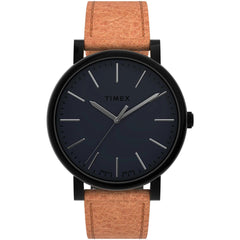 Timex Men's Quartz Watch - Originals Black Dial Leather Strap | TW2U05800VQ