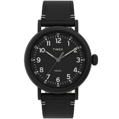 Timex Men's Quartz Watch - Standard Black Dial Leather Strap | TW2U03800VQ