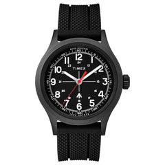 Timex Men's Quartz Watch - Todd Snyder Military Black Dial Rubber Strap | TW2T82400JR