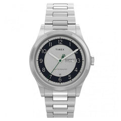 Timex Men's Quartz Watch - Waterbury Black and Silver Dial Bracelet | TW2U99300VQ