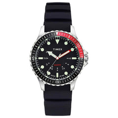 Timex Men's Rotating Bezel Watch - Navi Depth Black Silicone Strap | TW2U25700LG