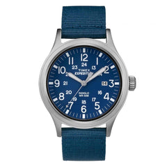 Timex Men's Strap Watch - Expedition Scout Indiglo Light-Up Blue Dial | TW4B07000