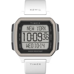 Timex Men's Watch - Command Urban Digital Grey Dial White Rubber Strap | TW5M29100