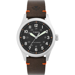 Timex Men's Watch - Expedition North Black Dial Brown Leather Strap | TW2V64200JR