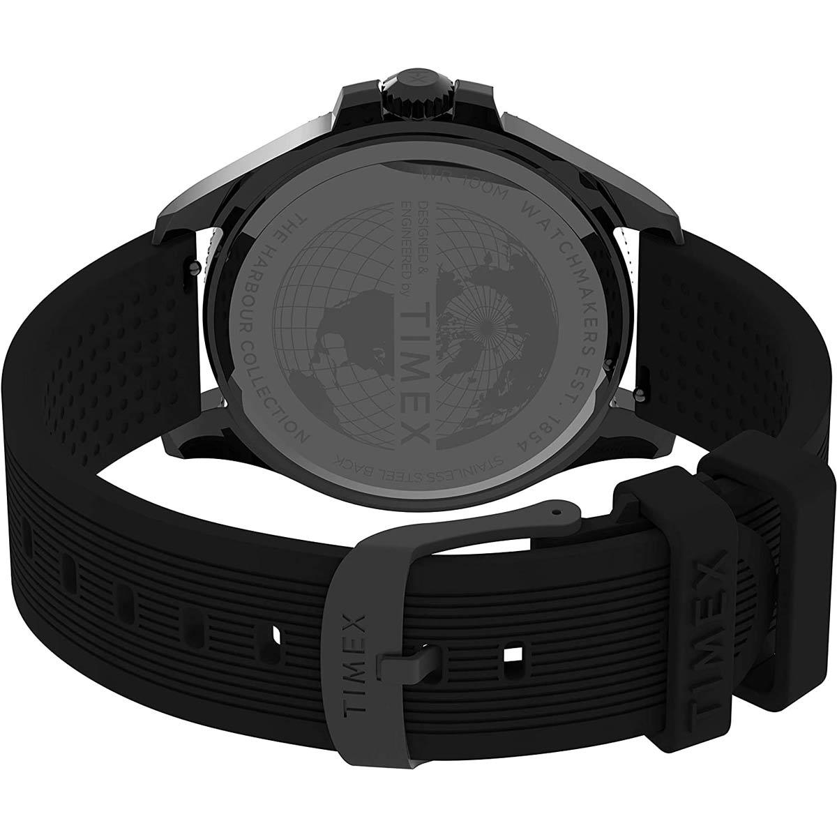 Timex Men's Watch - Harborside Coast Rotating Bezel Black Dial Strap |