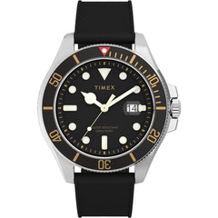 Timex Men's Watch - Harborside Coast Rotating Bezel Black Rubber Strap | TW2V27200VQ