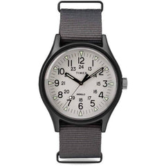 Timex Men's Watch - MK1 Quartz Black Aluminum Case Grey Dial Nylon Strap | TW2T10500