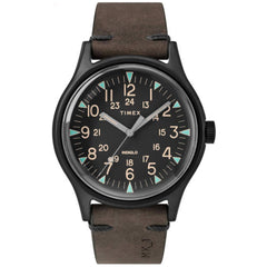 Timex Men's Watch - MK1 Quartz Black Stainless Steel Case Brown Strap | TW2R96900