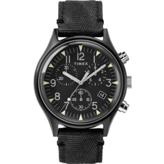 Timex Men's Watch - MK1 Quartz Chronograph Black Dial Fabric Strap | TW2R68700VQ