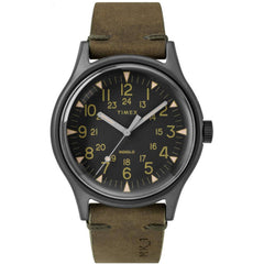 Timex Men's Watch - MK1 Quartz Gunmetal Stainless Steel Case Brown Strap | TW2R97000