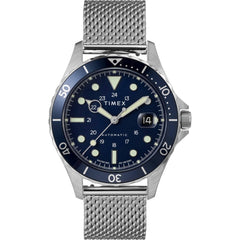 Timex Men's Watch - Navi XL Blue Dial Stainless Steel Mesh Bracelet | TW2U38200ZV