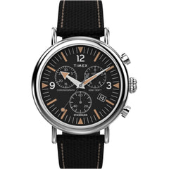 Timex Men's Watch - Standard Chronograph Black Dial Silver Brass Case | TW2V43700VQ