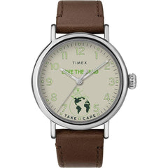 Timex Men's Watch - Standard Peanuts Cream Dial Brown Leather Strap | TW2V32800JR