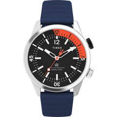 Timex Men's Watch - The Waterbury Quartz Black and Red Dial Rubber Strap | TW2V73500