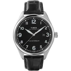 Timex Men's Watch - Waterbury Automatic Date Display Black Dial Strap | TW2T69600ZV
