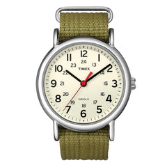 Timex Unisex Strap Watch - Weekender Cream Dial Quartz Green Nylon | T2N651JV