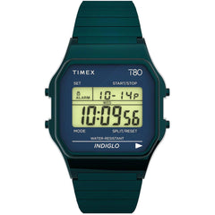 Timex Unisex Watch - T80 Blue and Grey Digital Dial Expansion Band | TW2U93800YB
