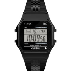 Timex Unisex Watch - T80 Grey Dial Silver Stainless Steel Bracelet Digital | TW2R79400