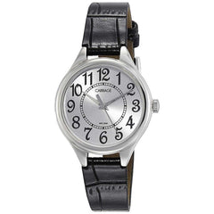 Timex Women's Quartz Watch - Carriage Silver Dial Black Leather Strap | C3C391