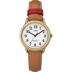 Timex Women's Quartz Watch - Easy Reader Brown and Red Leather Strap | TW2R40300