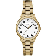 Timex Women's Quartz Watch - Easy Reader White Dial Yellow Gold Bracelet | TW2R23800
