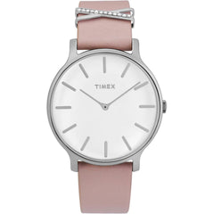 Timex Women's Quartz Watch - Transcend White Dial Leather Strap | TW2T47900