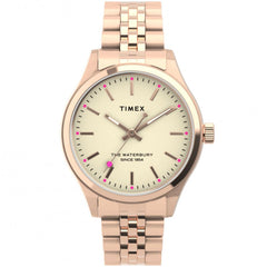 Timex Women's Quartz Watch - Waterbury Cream Dial Rose Gold Bracelet | TW2U23200VQ