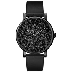 Timex Women's Watch - Crystal Opulence Black Brass Case Leather Strap | TW2R95100JT