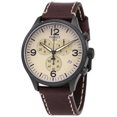 Tissot Men's Chrono Watch - Chrono XL Quartz Beige Dial Leather Strap | T1166173626700