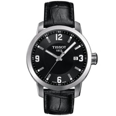 Tissot Men's Quartz Watch - PRC 200 Black Dial Leather Strap | T0554101605700