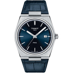 Tissot Men's Watch - PRX Quartz Blue Dial Leather Strap | T1374101604100