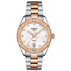 Tissot Women's Watch - PR 100 Sport Chic White MOP Dial TT Bracelet | T1019102211600