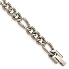 Titanium Polished 7mm 8.5in Figaro Chain