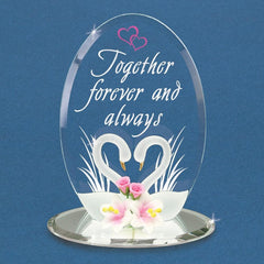 Together Forever and Always Swans Glass Figurine