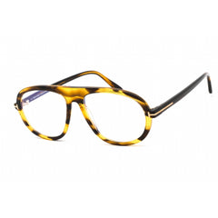 Tom Ford Men's Eyeglasses - Colored Havana Plastic Aviator Shape Frame | FT5755-B 055