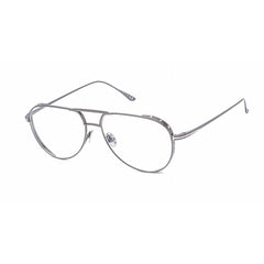 Tom Ford Men's Eyeglasses - Full Rim Aviator Shiny Gunmetal Metal Frame | FT5658-B 008
