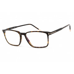 Tom Ford Men's Eyeglasses - Rectangular Shape Dark Havana Plastic Frame | FT5607-B 052