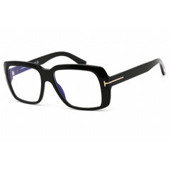 Tom Ford Men's Eyeglasses - Rectangular Shape Shiny Black Plastic Frame | FT5822-B 001