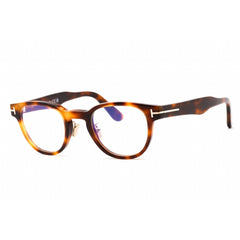 Tom Ford Men's Eyeglasses - Round Shape Blonde Havana Plastic Frame | FT5783-D-B 053