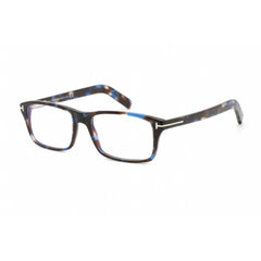 Tom Ford Men's Eyeglasses - Shiny Blue Havana Plastic Rectangular Frame | FT5663-B 056