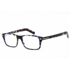 Tom Ford Men's Eyeglasses - Shiny Blue Havana Rectangular Plastic Frame | FT5663-B 056